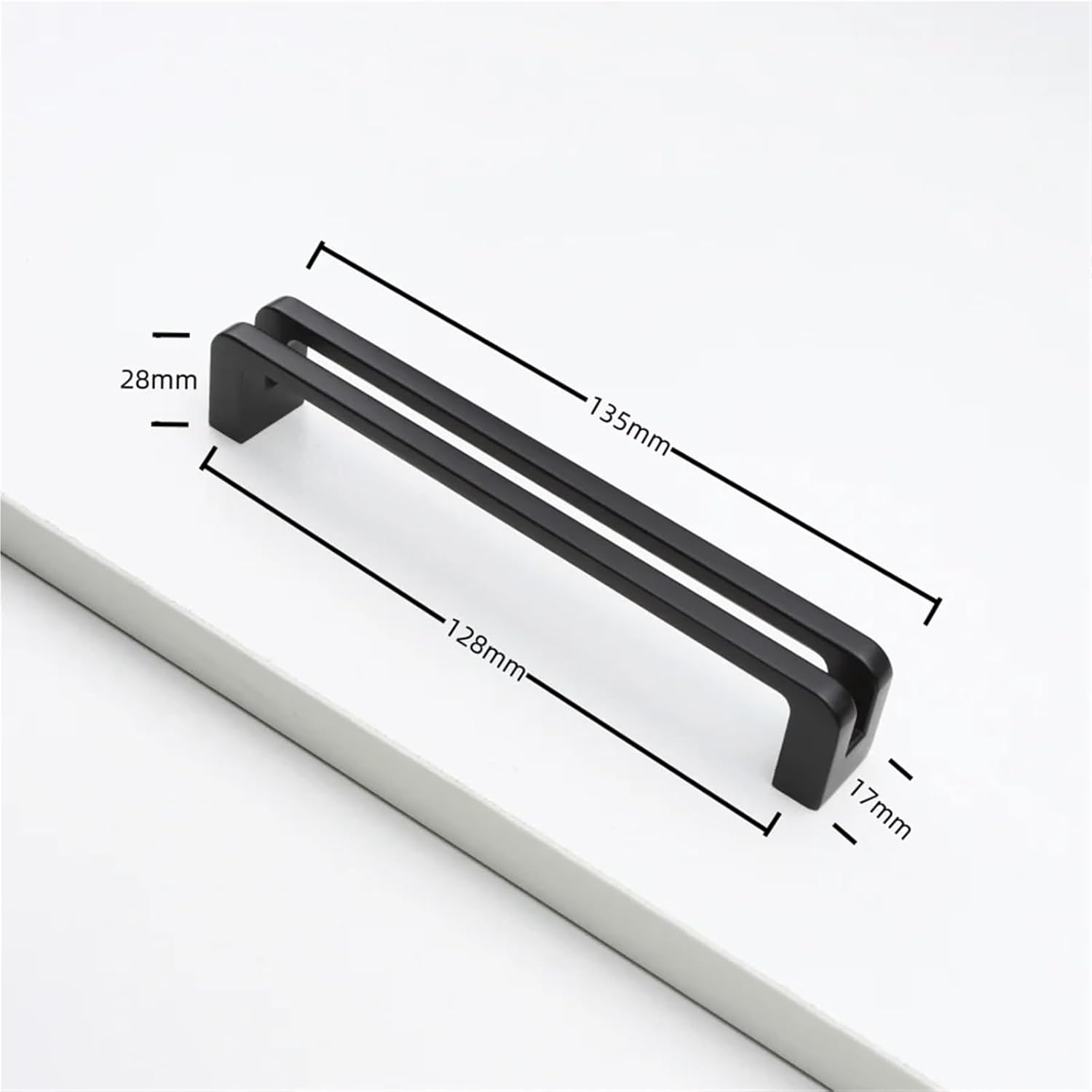 Cabinet Door Handles Zinc Alloy Solid Wardrobe Drawer Pulls Furniture Handle Hardware 1Pcs(Black-C128mm)