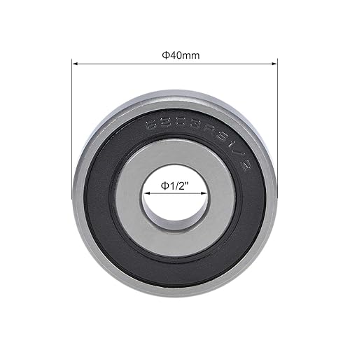 Miniatura 4 de uxcell 6203-12-2RS Rodamientos profundos del surco 12-inch Diámetro interior 1.575 in OD 0.472 in Bore Doble sellado Chrome Steel Z2 2pcs