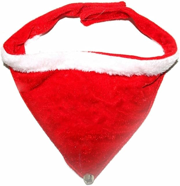 Cute Soft Designer Santa Dog Bandana for Christmas with Bell