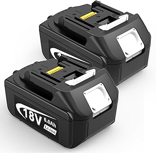 BL1860 6000mAh Replacement 18V Lithium Battery Compatible with 18V BL1860B BL1850 BL1840 BL1845 BL1830 BL1820 BL1815 LXT-400 Cordless Power Tools Batteries with LED Indicator (2 Packs)