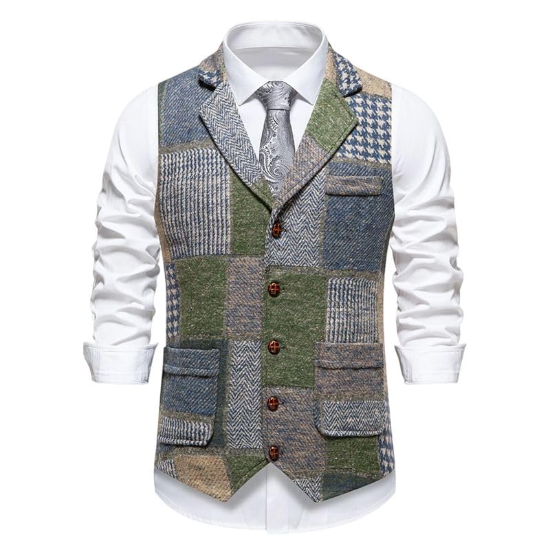 Chaleco de traje de rayas para hombre un corte ajustado elegante gris 6