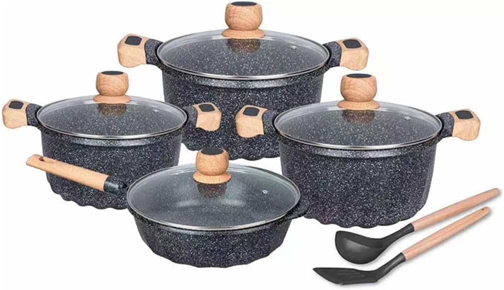 Soup Pot Set, Deep Frying Pan, Non Stick Ten Piece Set, Pot Set