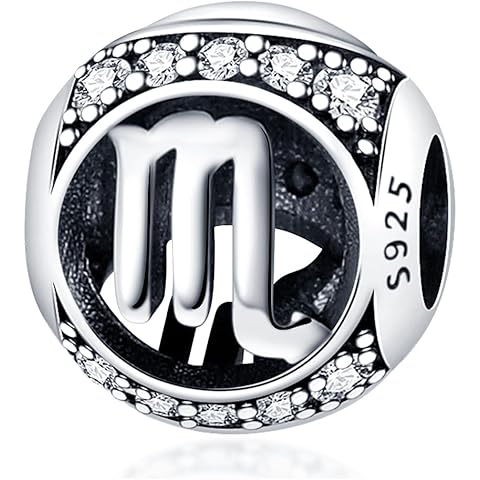 925 Sterling Silver Charms for Women Birthstone Charm Beads fit for Bracelet and Ne...