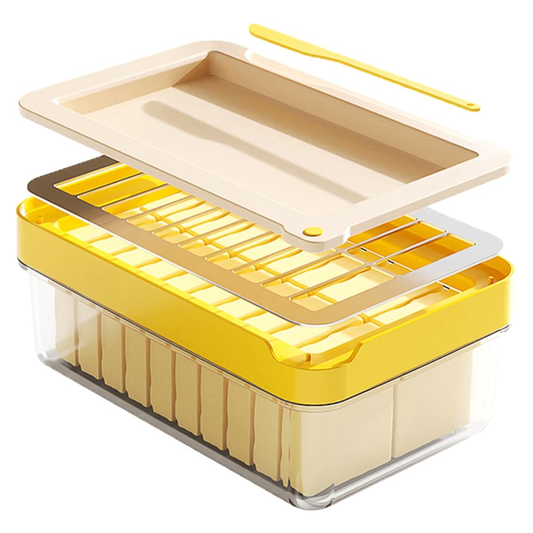 Hndhbfgrt For Easy Cutting and Storage Clear Airtight Butter Dish with Cutter Slicer, Butter Keeper Design