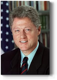 Renditions Gallery Bill Clinton Presidental Portrait Wall Art, Premium Gallery Wrapped Canvas Decor, Ready to Hang, 18 in H x 12 in W, Made in America Print