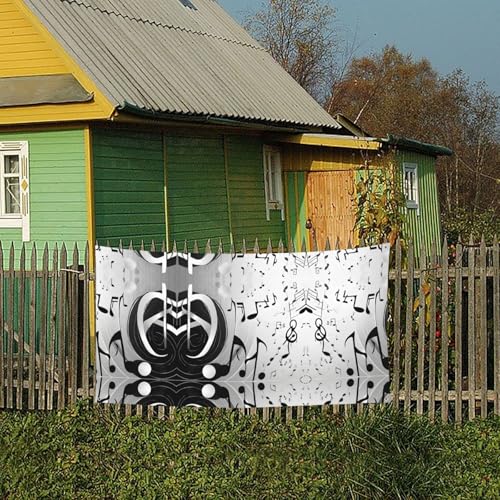 MINDBBDFJ Music Notes Print Print Banners And Signs For Outdoor/Indoor,Personalized Banner Customizable Parties Halloween Banner (180x90cm)4