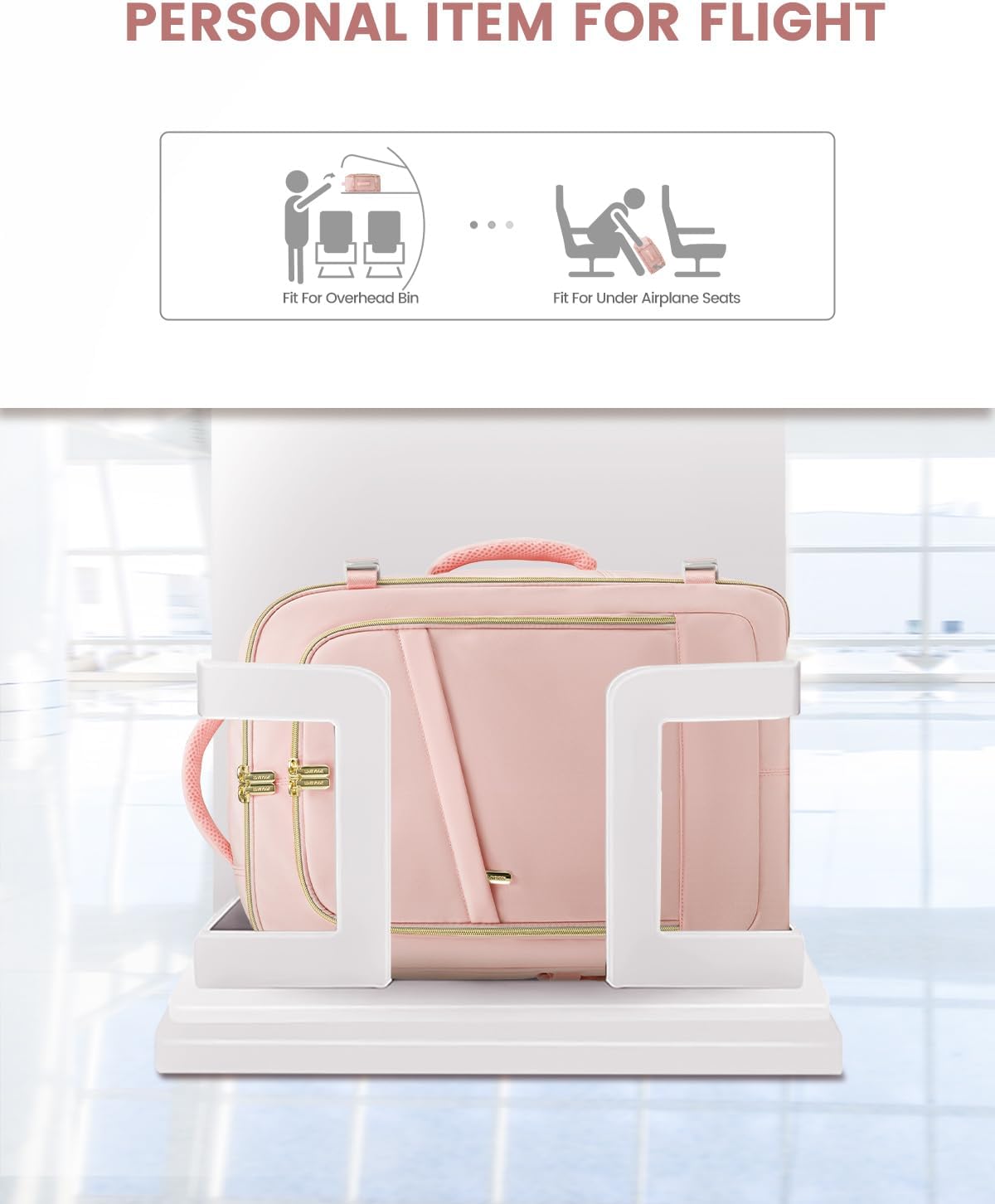 lovevook travel backpack for women, 40l carry on backpack for airplanes, personal item bag for airlines fits 17 inch laptop, tsa approved luggage with 3 packing cubes,waterproof weekender gym backpack 40l-4 pcs pink