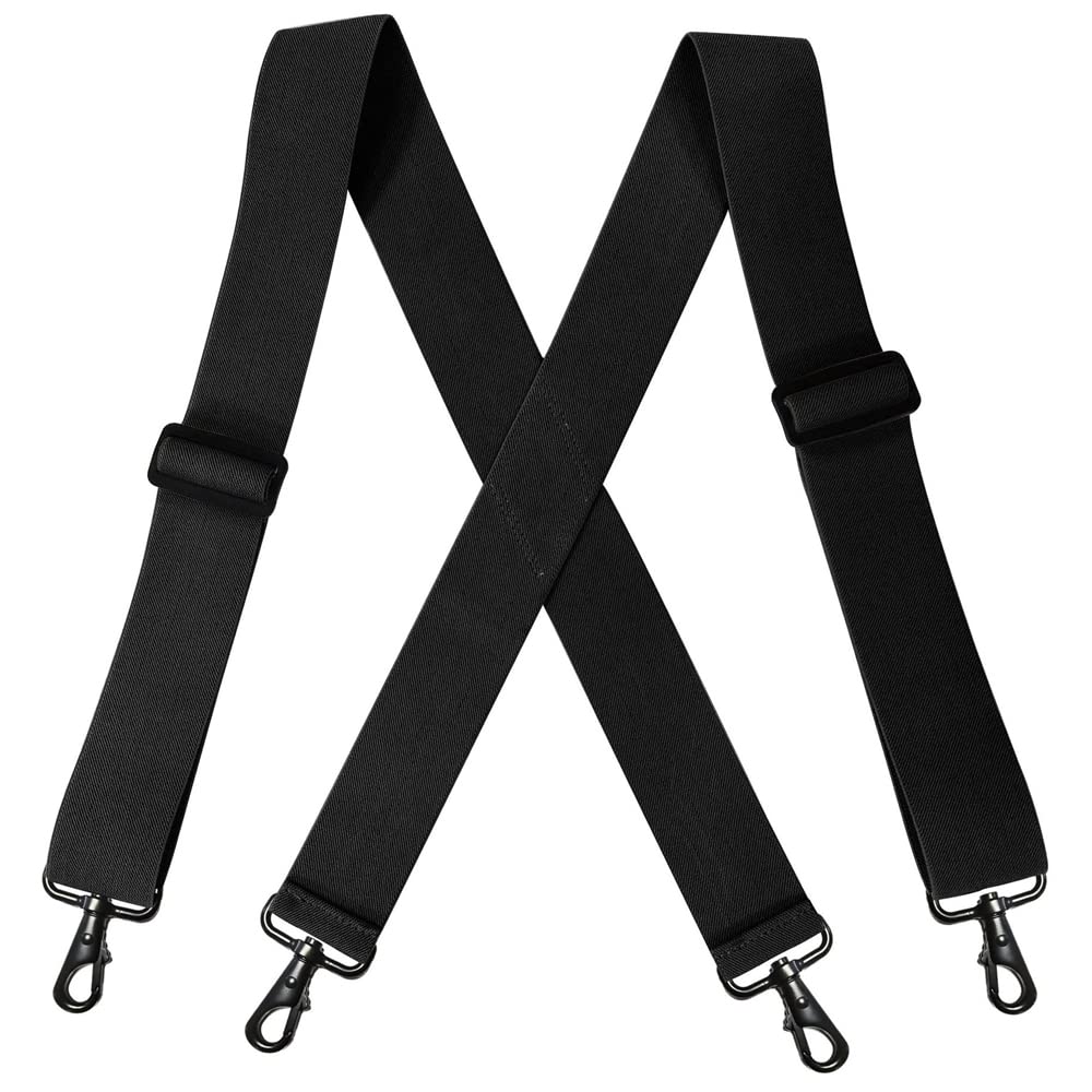 YYKSYDPT 2Inch Heavy Duty Braces for Men, Work Suspenders with Hooks Mens Braces for men Trousers Outdoor (Black)