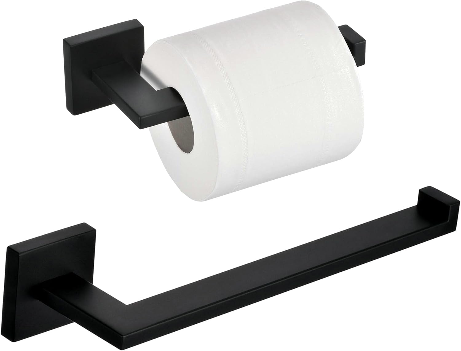 Matte Black Bathroom Accessories Hardware Set 2 Pieces