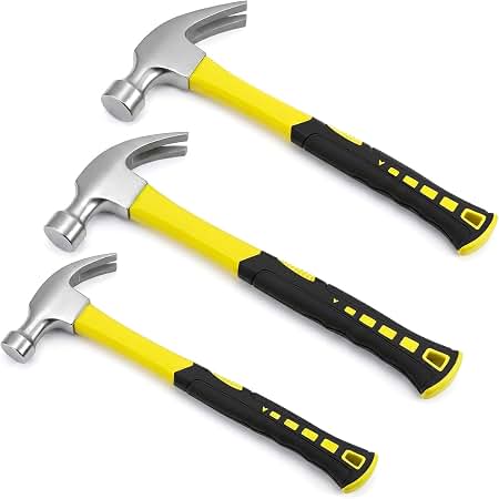 Amazon.com: 3 Piece Claw Hammer Set (20 oz, 16 oz, 8 oz