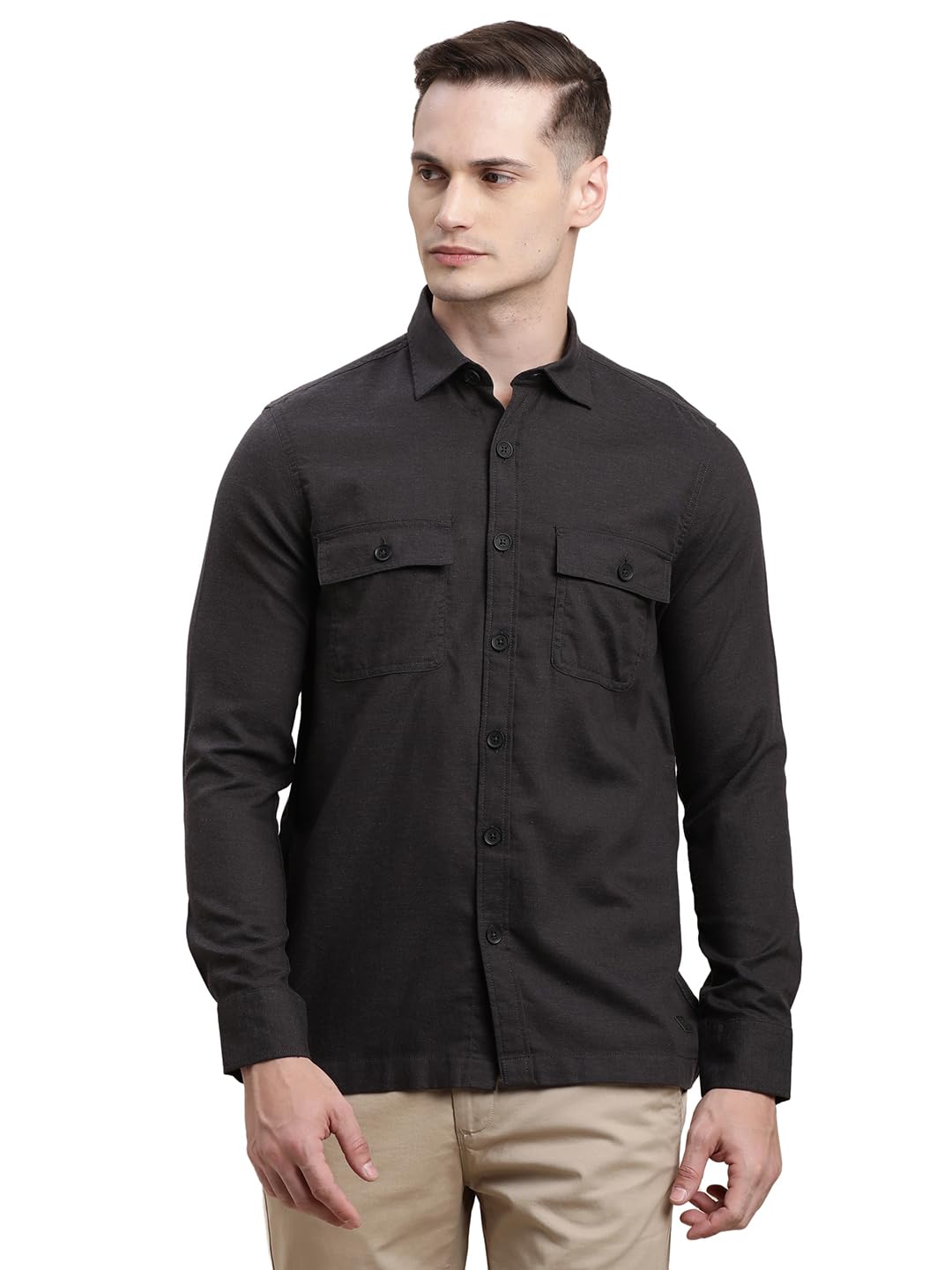 Turtle Camicia denim da uomo in puro cotone, vestibilità comoda