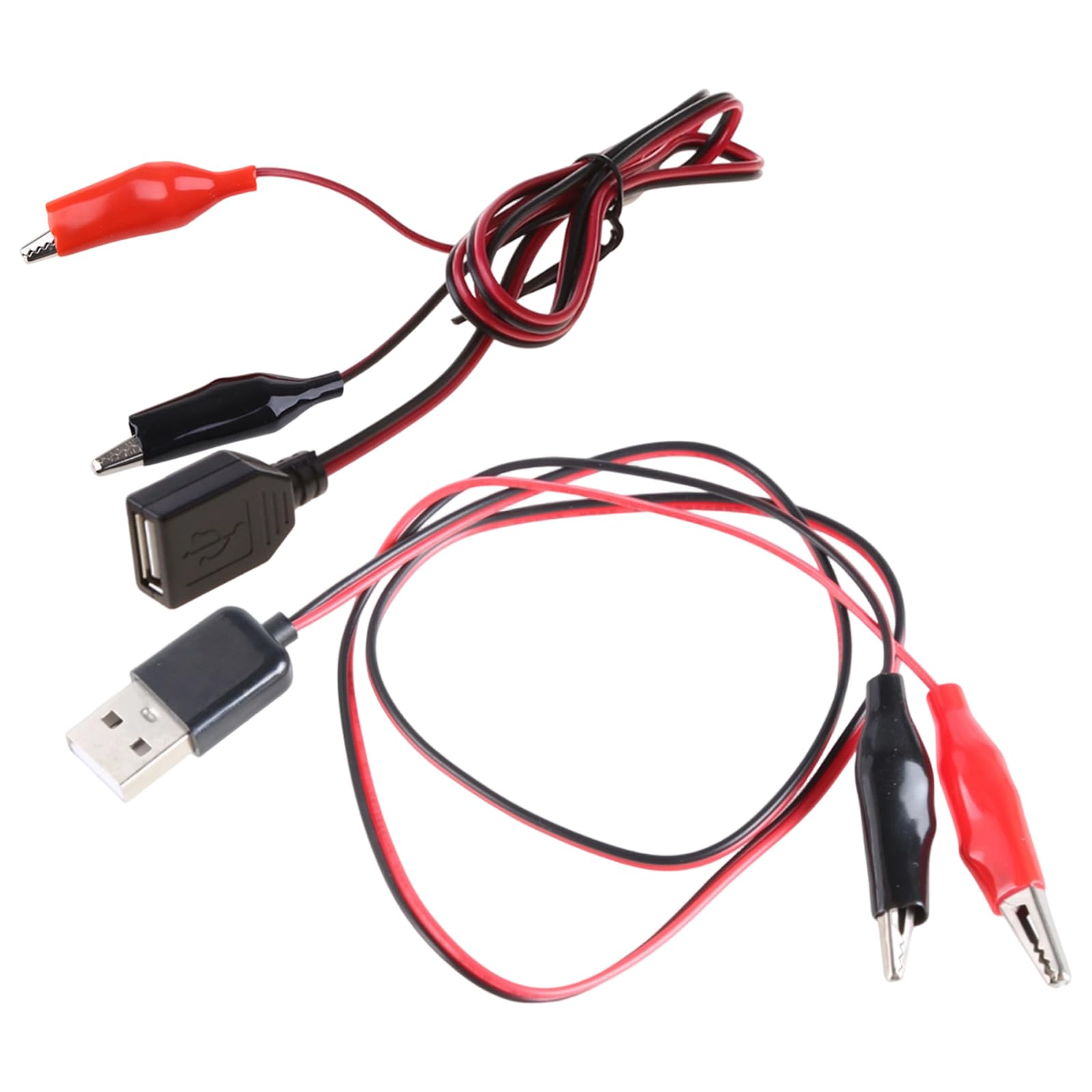 Amazon.co.jp: 2 個 USB ワニ口クリップリード 5V 3A 電源ケーブル銅