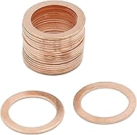 Vista 20 de X AUTOHAUX Anillo de sellado plano de cobre métrico M6 x 0.354 in x 0.039 in para tuerca de tornillo