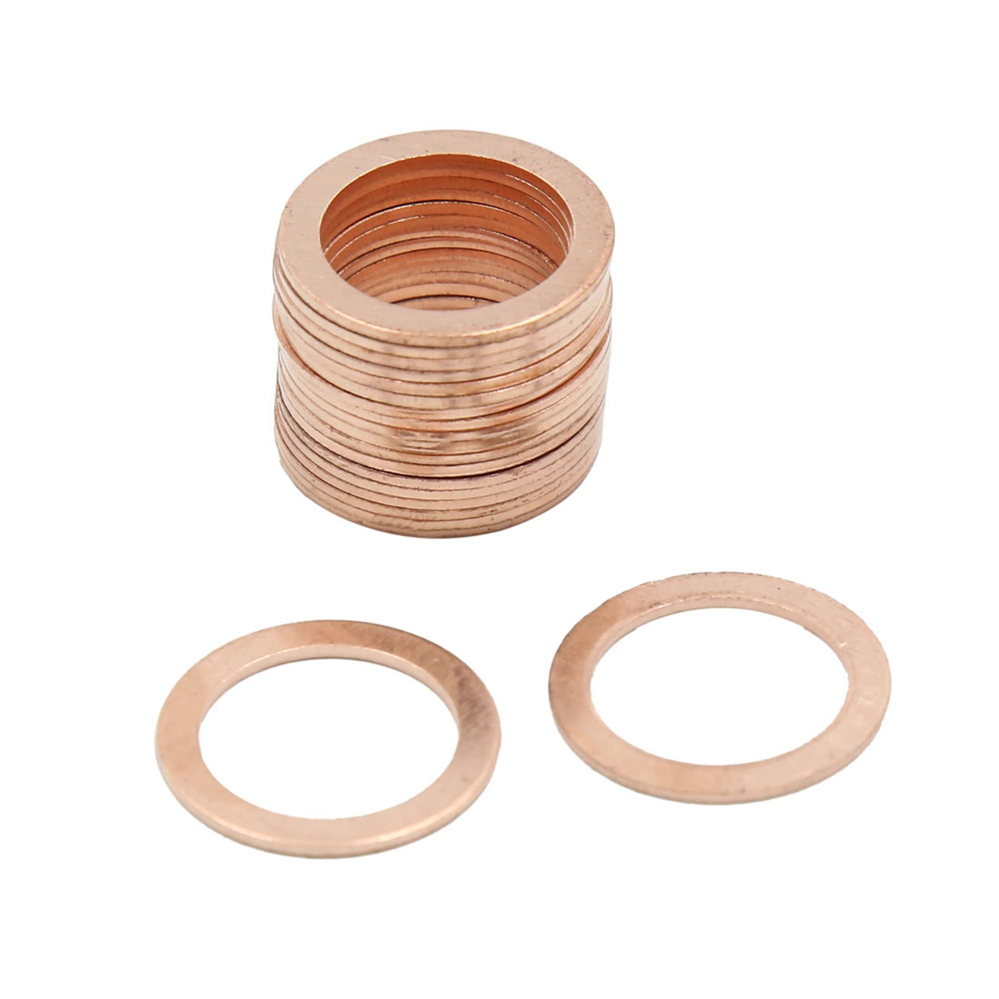 X AUTOHAUX M16 x 21.5mm x 1mm Copper Crush Washers Flat Sealing Gasket Ring