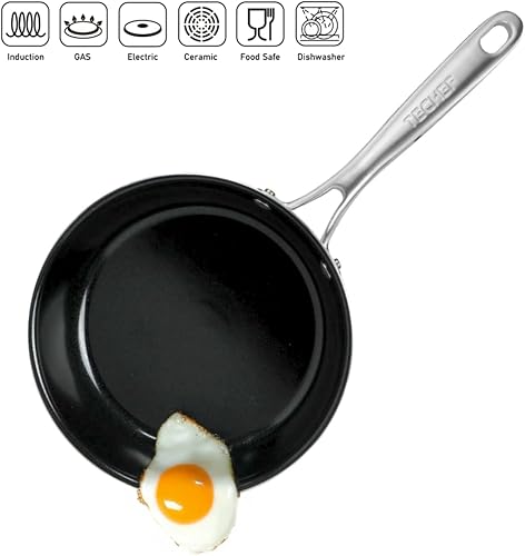 Miniatura 10 de TeChef Collection  Sartén antiadherente de cerámica, no tóxica, no tóxica, libre de PFAS, PFOA, PTFE, fabricada en Corea (sartén cuadrada)