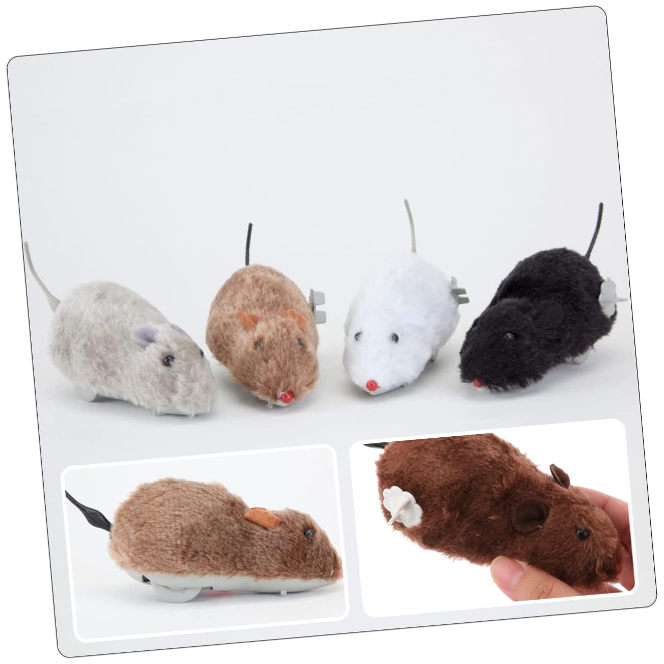 Amazon.co.jp: COOPHYA 4個 ねずみのおもちゃを巻き上げる