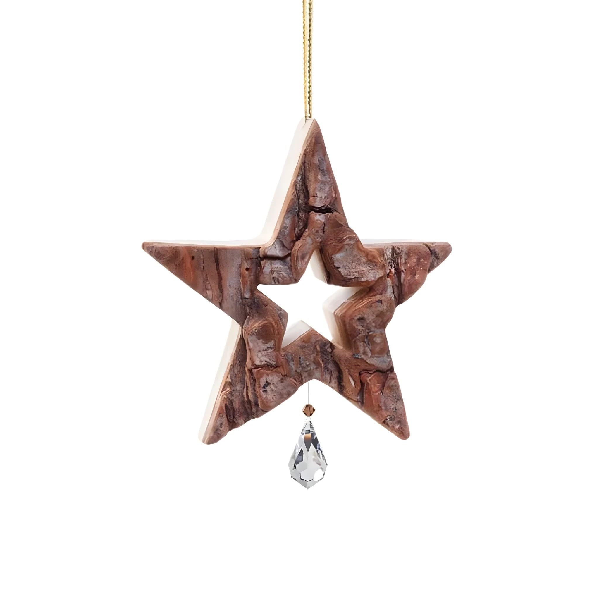 Dolfi | Star and Swarovski 10 cm | Natural Wood in Val Gardena | Nativity Figure