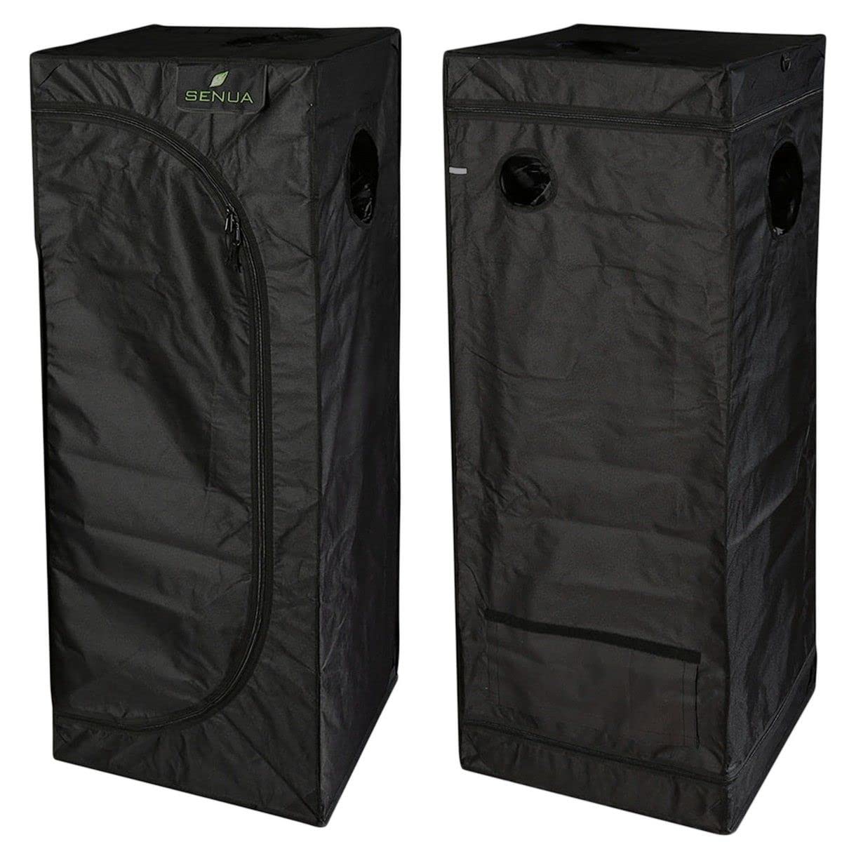 Senua 600D Mylar Hydroponic Water-Resistant Grow Tent with Observation Window and Removable Floor Tray, Tool Bag for Indoor Plant Seedling, Propagation, Blossom, etc (80 x 80 x 160 cm)