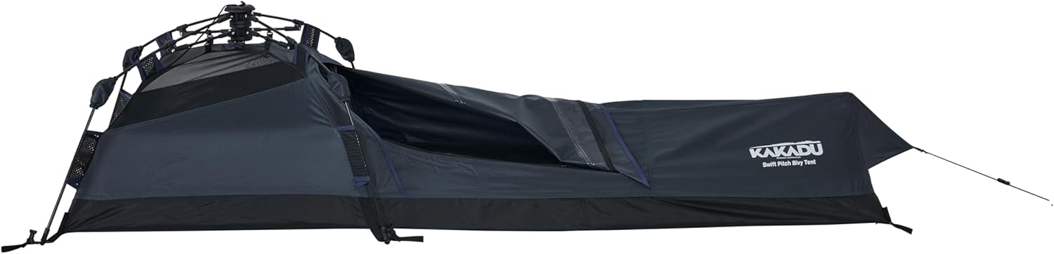Kakadu Swift Pitch Bivy Tent, 1 Person, 3 Season, Lightweight Tent with Switch Pitch Hub System, 150D Ripstop Waterproof Rainfly, No-See-Um Mesh, Roll-Top Carry Bag Included