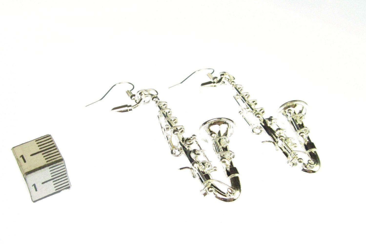 Miniblings Saxofonohrringe Ohrringe Saxofon Jazz Saxophon Musik versilbert Sax + Box - Handmade Modeschmuck I Ohrhänger Ohrschmuck versilbert