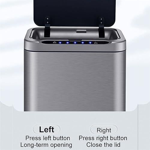 Miniatura 4 de Basurero de cocina de 13 litros de gran capacidad, inteligente para cocina, de acero inoxidable, sensor automático, cubo de basura para dormitorio