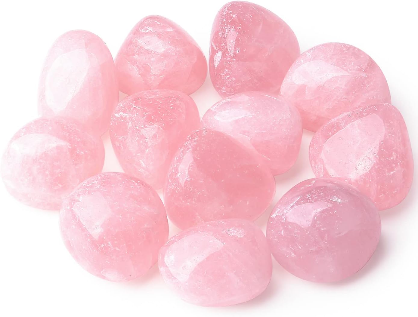 DUQGUHO Rose Quartz Healing Crystals Stones Set Natural Bulk Crystals Tumbled Polished Irregular Crystal Stones Bulk Rocks 0.45 lbs