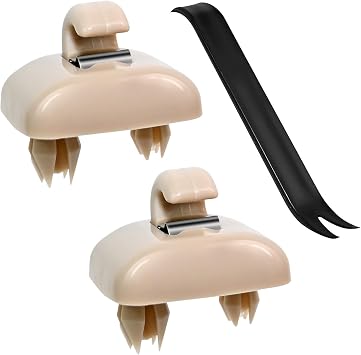 2Pcs Car Sun Visor Makeup Mirror Hook Clips Interior Sun Bracket Beige | Upgraded, Compatible with Audi A3 A4L A6L A7 Q5 Q3