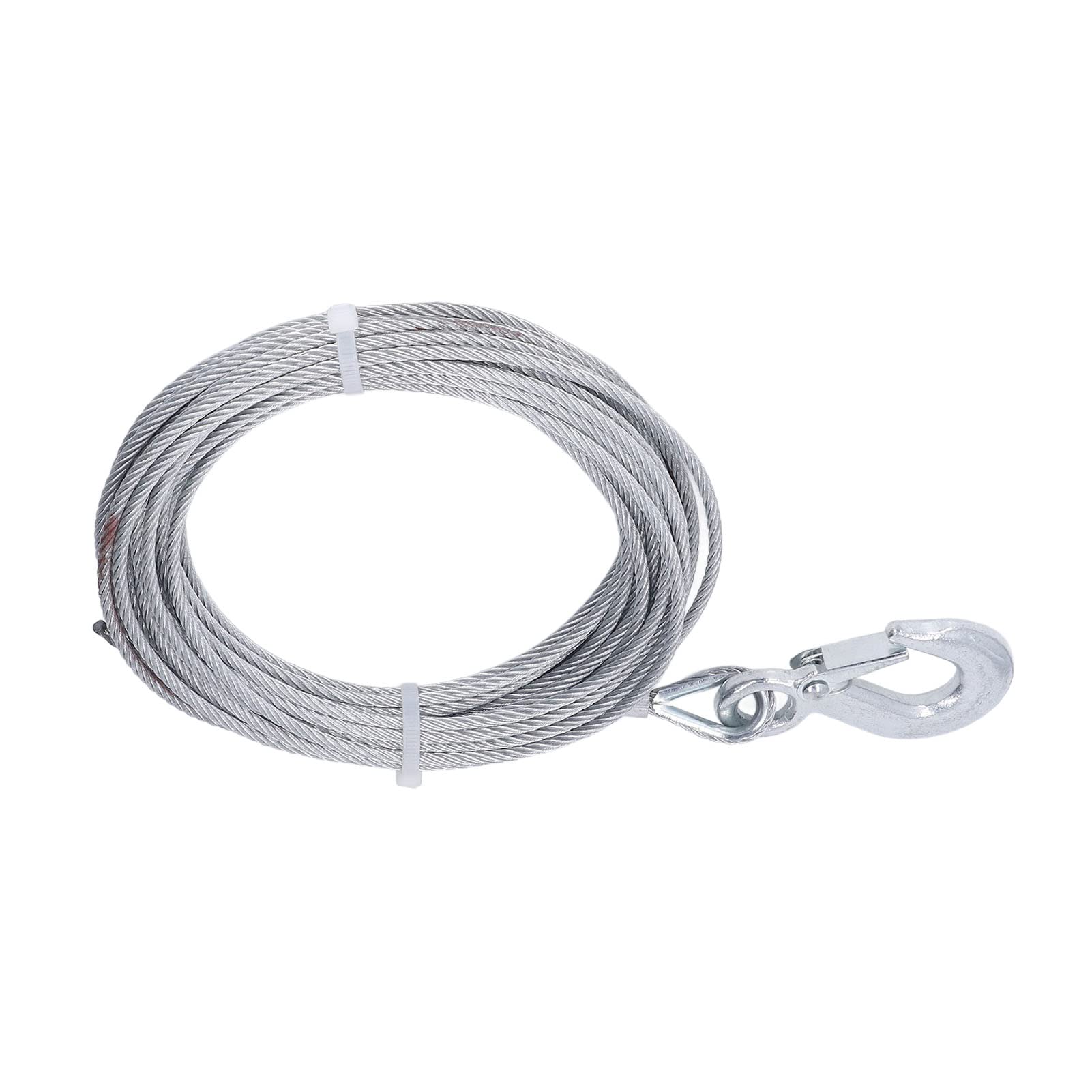 Câble en Acier Inoxydable pour Treuil, 4 Mm X 12 M, Câble de Treuil Sûr et Découpable, galvanisé, Force de 2 000 Lb pour l'alimentation électrique Domestique
