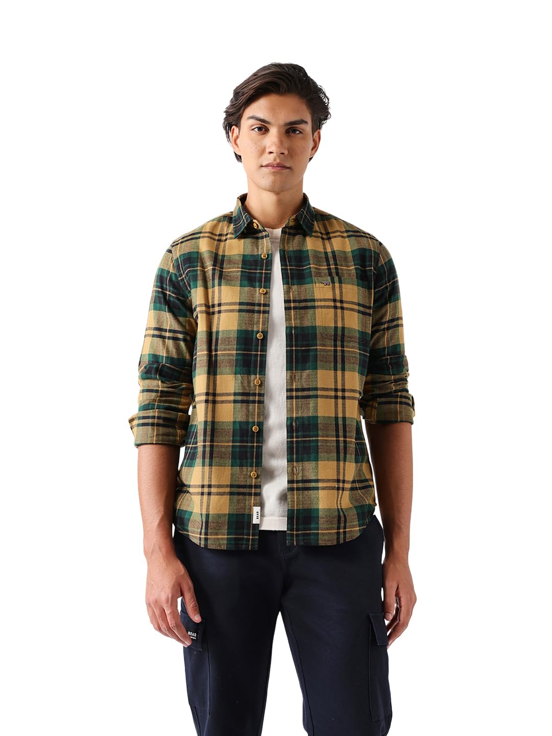 Men Cotton Checked Regular Fit Flannel Shirt Multicolour-image-39