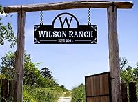 Vista 3 de Custom Metal Family Name Farmhouse Sign, Last Name Sign for Farm, Ranch or Farm Signs Indoor Outdoor Personalized, Farmhouse Signs Wall Decor