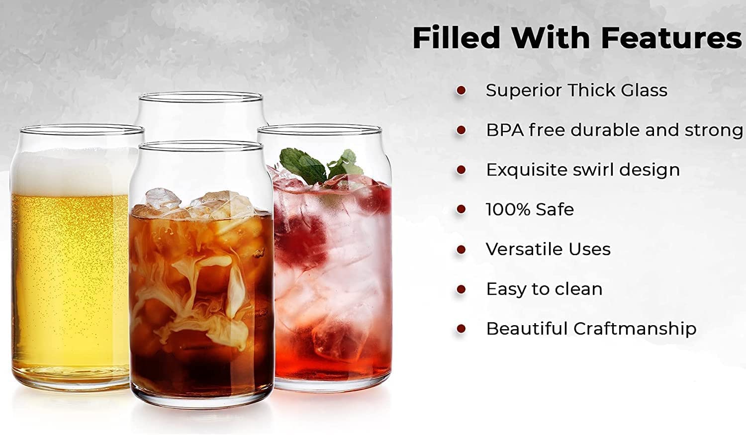 KRIVAZ Drinking Glasses with Glass Straw Beer Glasses Can Shaped Glass Cups, Tumbler for Cold Coffee, Smoothies, Juice, Soda, Any Drink and Any Occasion Set of 1 (Beer Can with Straw - 1) 3
