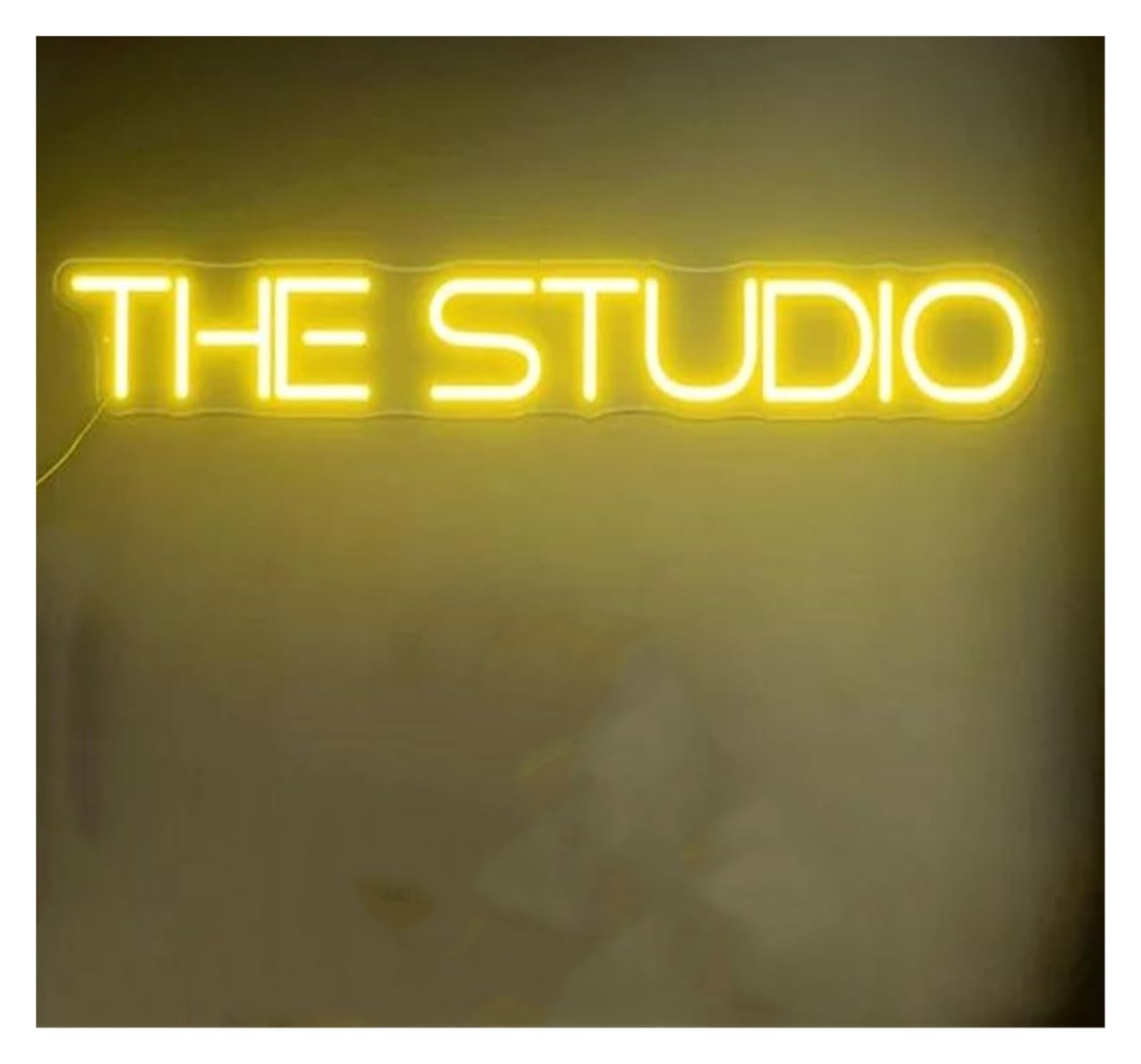 SHOUXI Sign Lamp The Studio Neon Sign Neon Light Recording Music Studio Night Light Room Decor 52x9cm(Yellow)