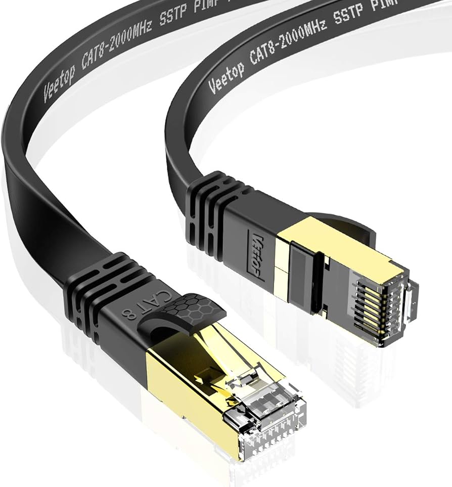Amazon.co.jp: 0.5m Veetop LANケーブル CAT8 フラット 爪折れ防止 難