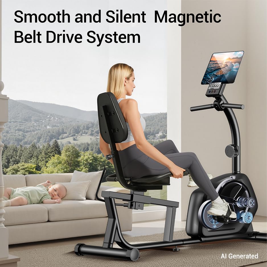 Image of Recumbent Bike,Exercise Bike,16 Magnet Resistance,350LBS Capacity