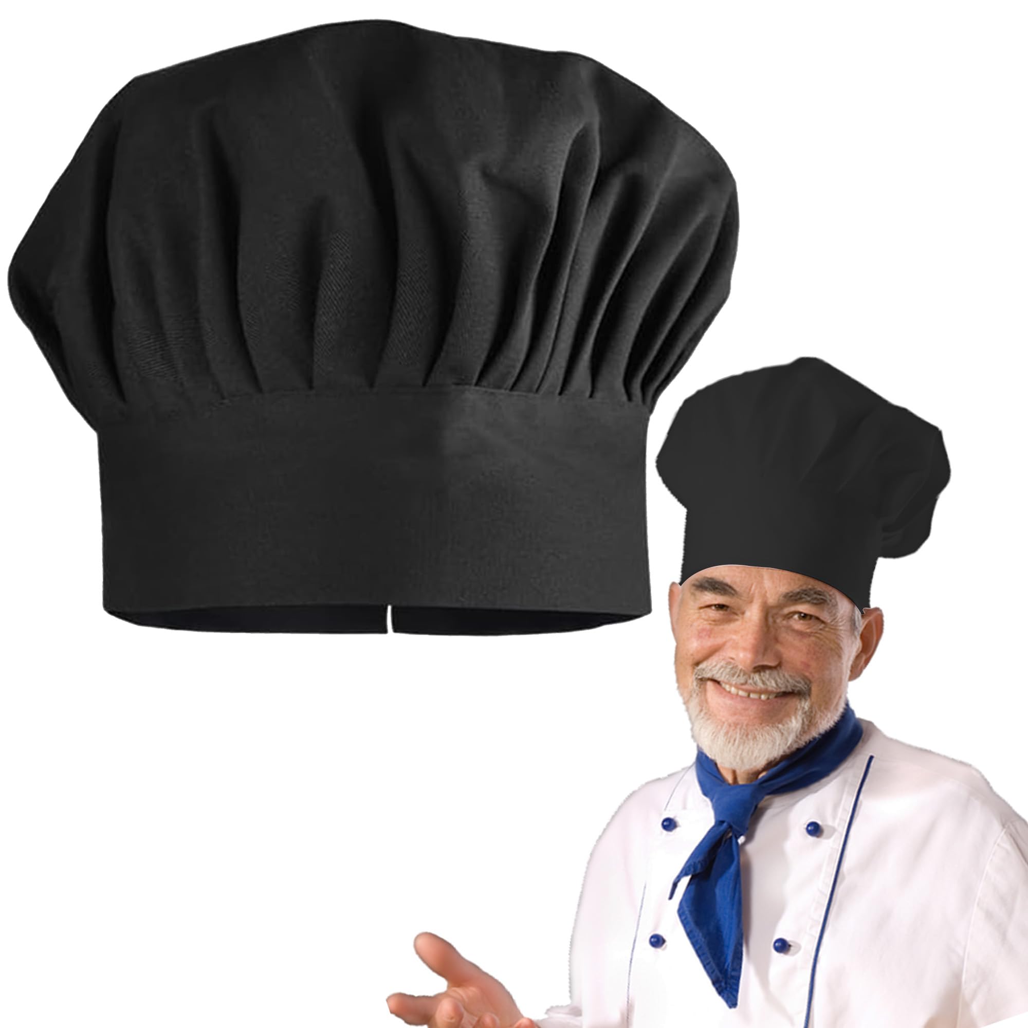 Mezeic Halloween Chef Hat Adult Chef Hats Adjustable Cooking Baker Cap Unisex Kitchen Cap for Cooking Baking Cake
