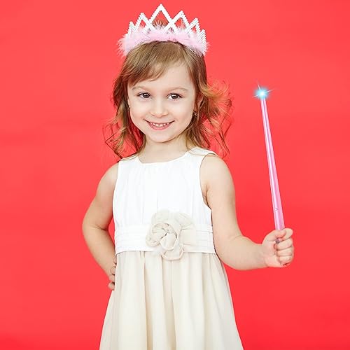 Miniatura 67 de Gejoy Varita de mago mágico, 2 piezas, varita mágica de hada de princesa, juguete de sonido de luz de Navidad, accesorios de cosplay para niños Azul