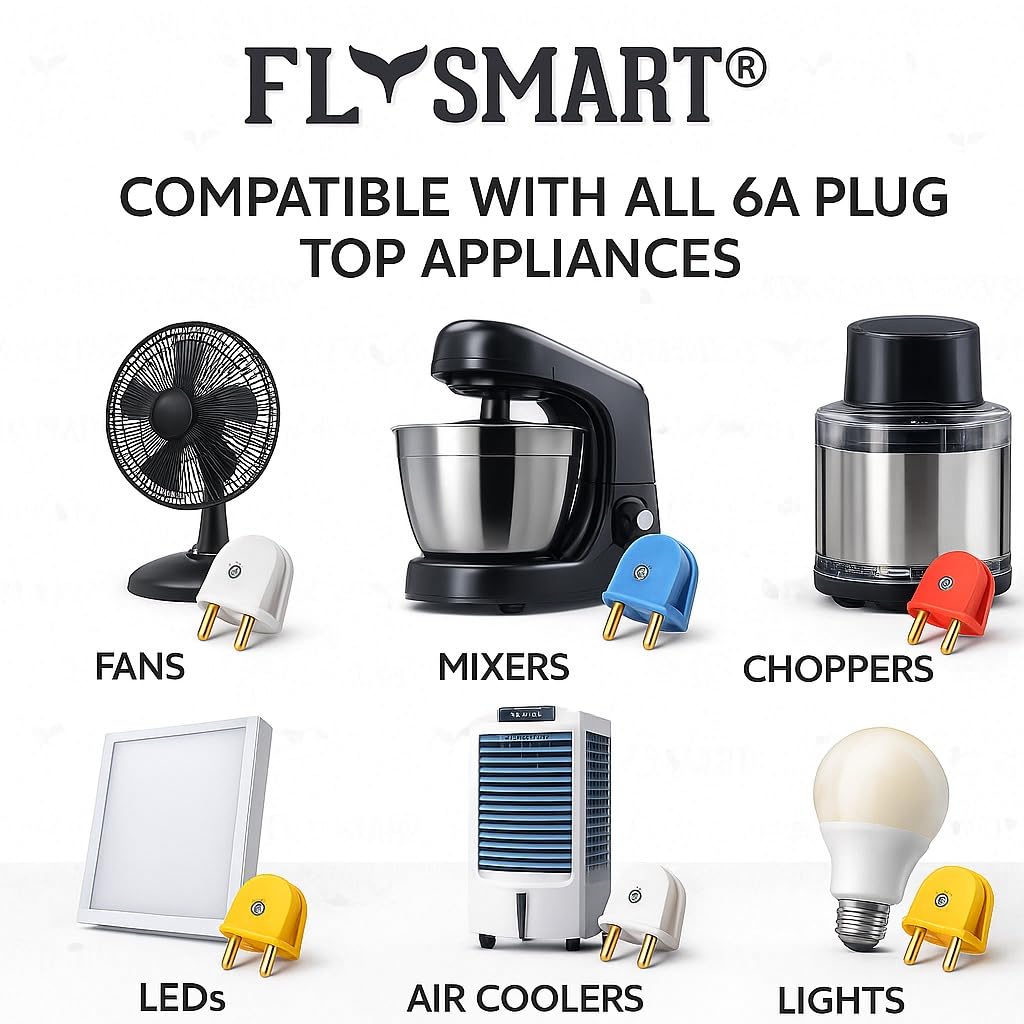 Flysmart Traders Universal ABS Polycarbonate Multicolor 2 Pin Male Plug Top (Red, Pack of 50) Plug Pin (4.1 mm) 2