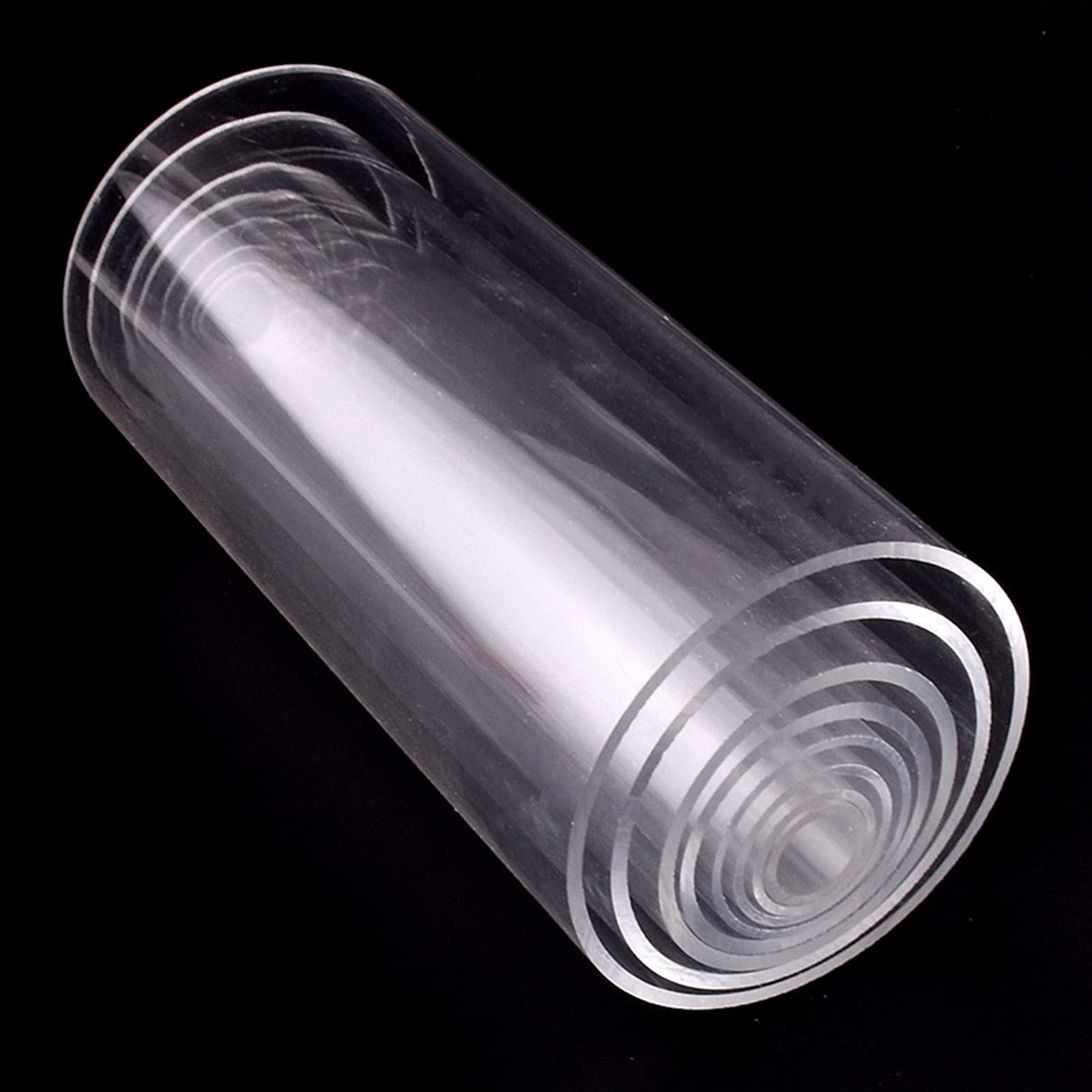 3er-Pack Acryl-Rundrohr, 50 cm Länge, transparent | Klares, starres Acrylrohr for DIY-Bastelarbeiten, Beleuchtungsständer, verschiedene Größen(32mm Outer Dia)