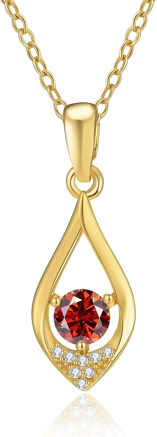 Elegant Teardrop Moissanite Necklace for Women, 0.5ct VVS1, 14K Gold Plated, Hypoallergenic, Adjustable 40-45cm Chain, Anti-Tarnish Gift