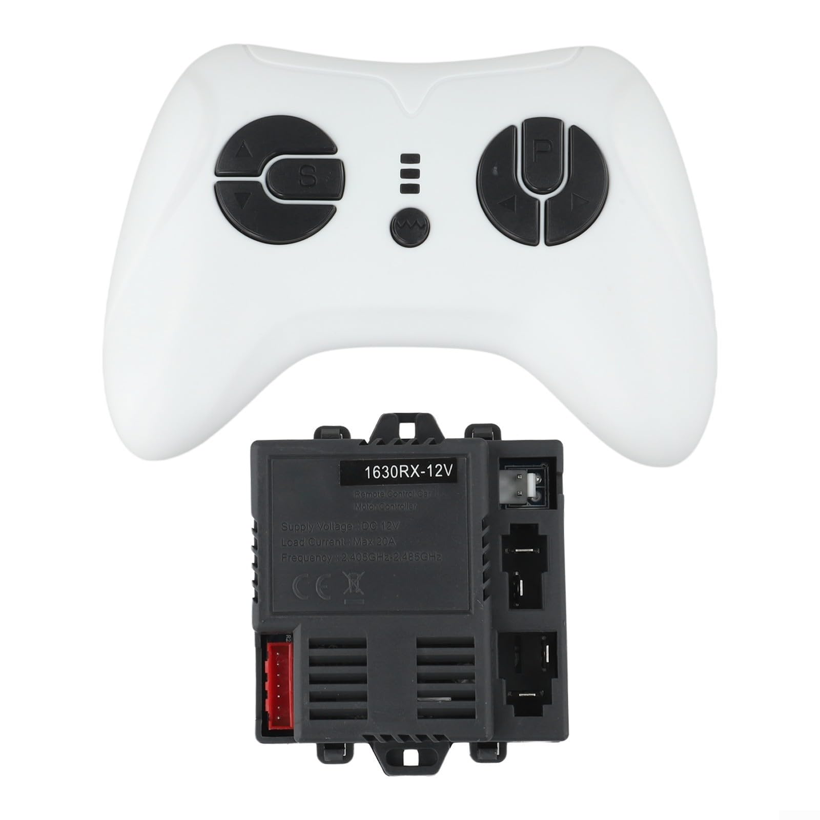 JR1630RX-12V Children's Electric Car Remote Control Receiver 2.4G Wireless Controller System Compatible with 12V Kids Ride On Vehicle Replacement Parts 7-Pin Interface ABS Material