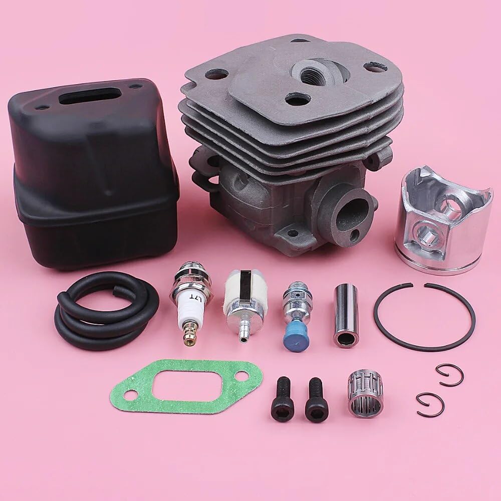 Kit de pistón de cilindro de 47 mm, for Husqvarna 357 359, silenciador de escape, junta de perno, línea de filtro de combustible, pieza de repuesto de motosierra Conjunto de pistón de motosierr