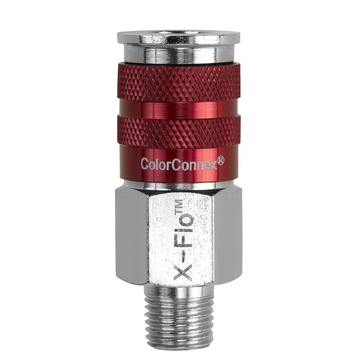 ColorConnex X-Flo Coupler, Industrial Type D, 1/4" MNPT, Red - A73426D
