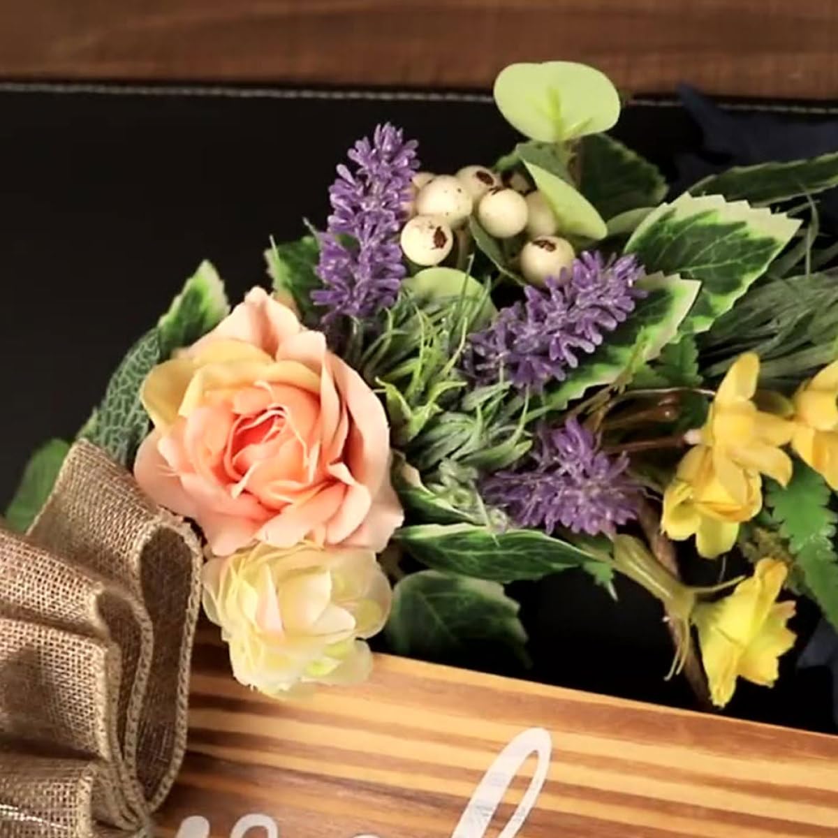Ghirlanda Artificiale di Lavanda Farfalle, Decorazione Realistica