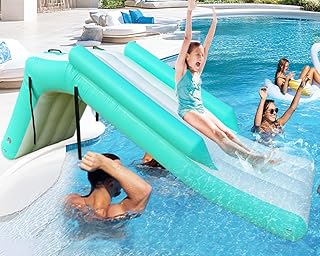 Inflatable Pontoon Waterfall Slide for Boats &Outdoor & Pool Summer Lake Party Accessory Water