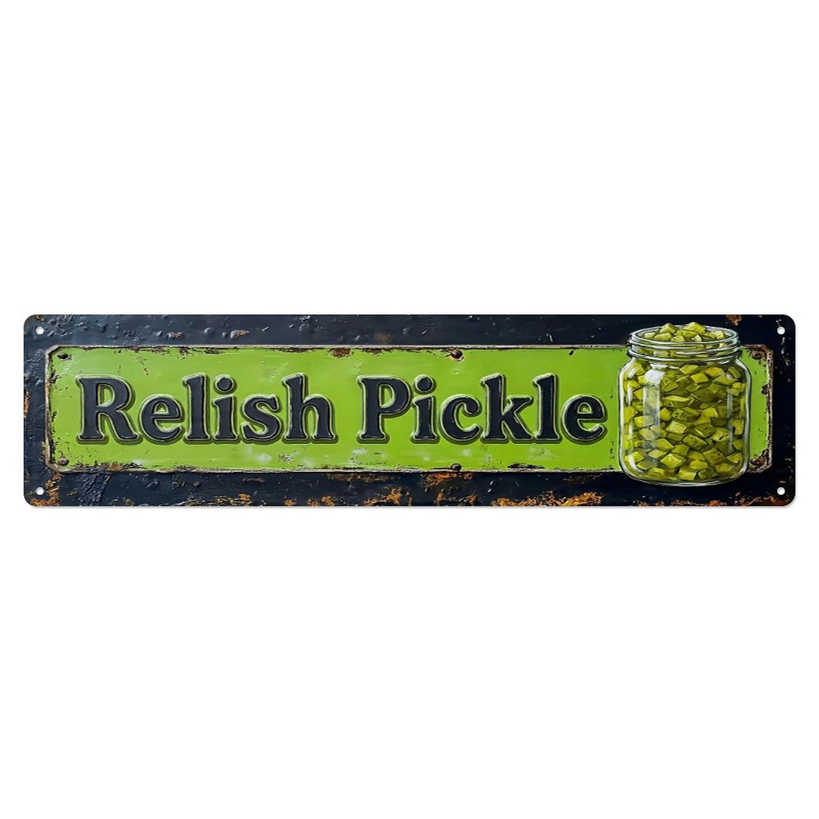 Vintage Relish Pickle Tangy Farmhouse Metal Tin Sign
