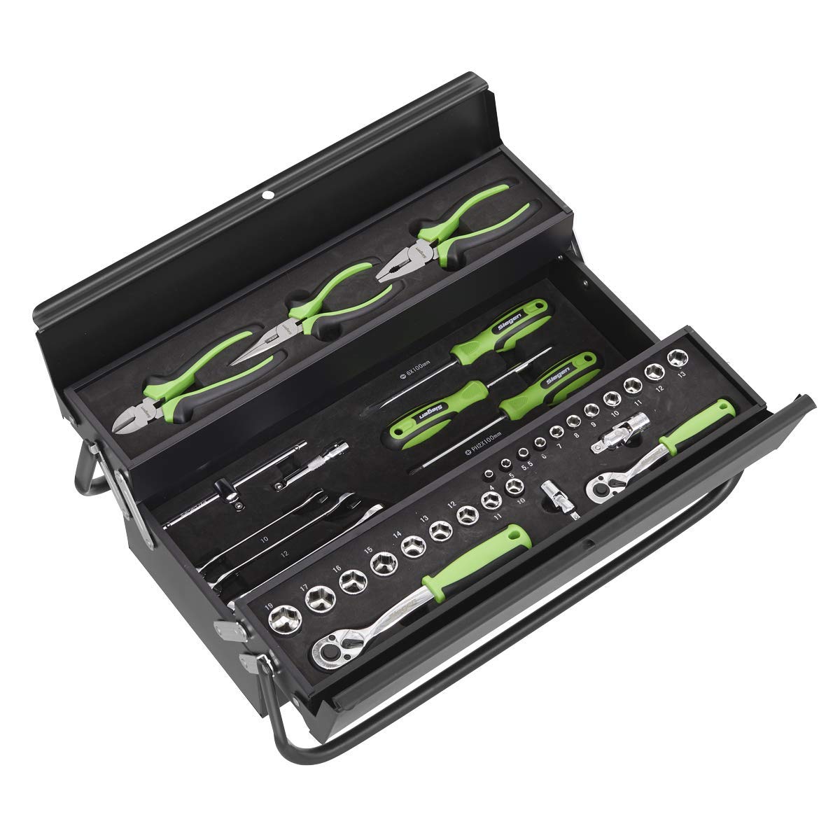 Sealey Red S01215 70Pc Tool Kit With Cantilever Toolbox Size 1