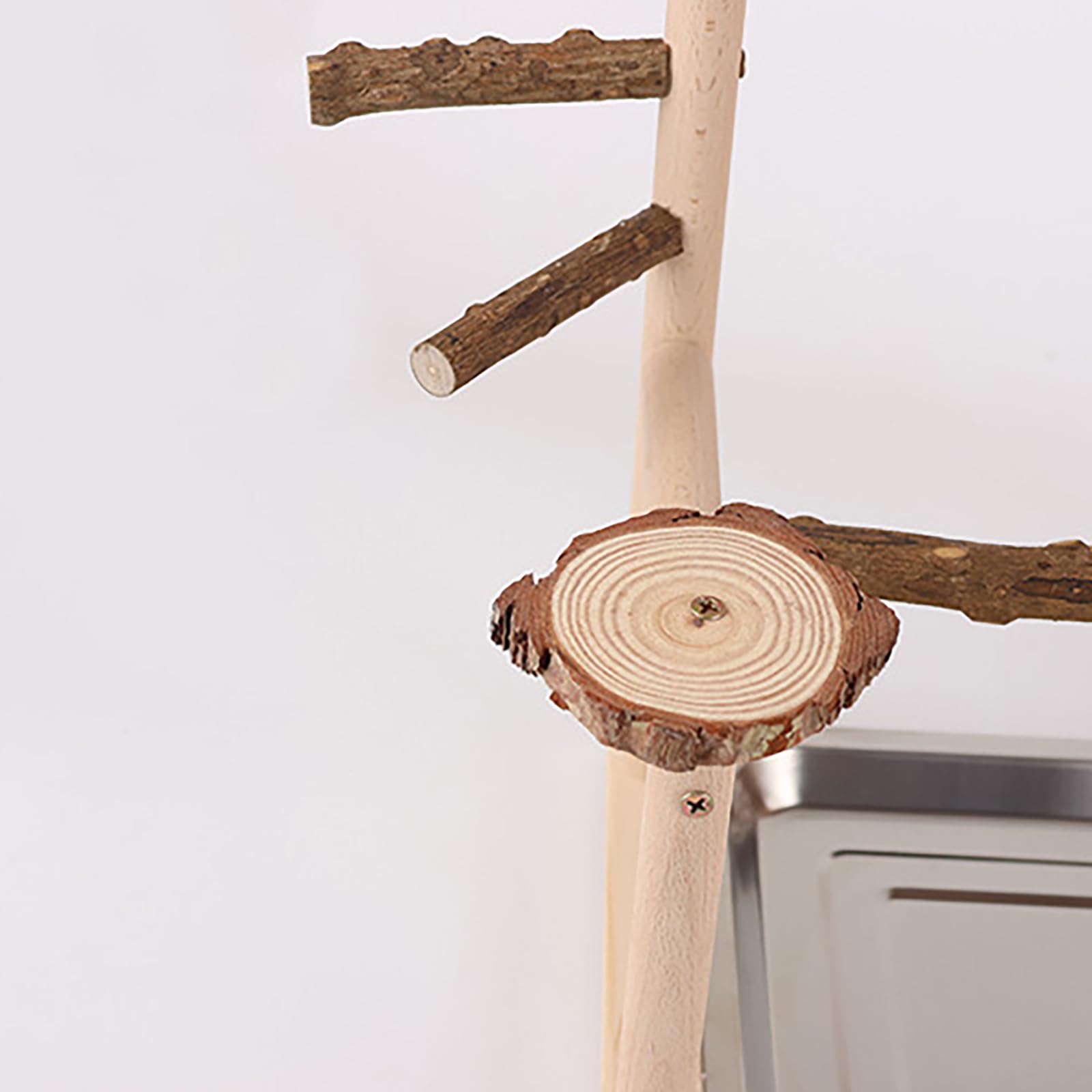 Parque de Juegos para Pájaros, Soporte de Madera con Columpio, Escalera, para Agapornis y Loros #A04