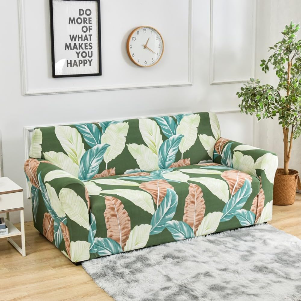 Housse de canapé extensible 4 places imprimée lavable AB-35