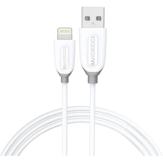 Bandridge Lightning Cable - White 1m
