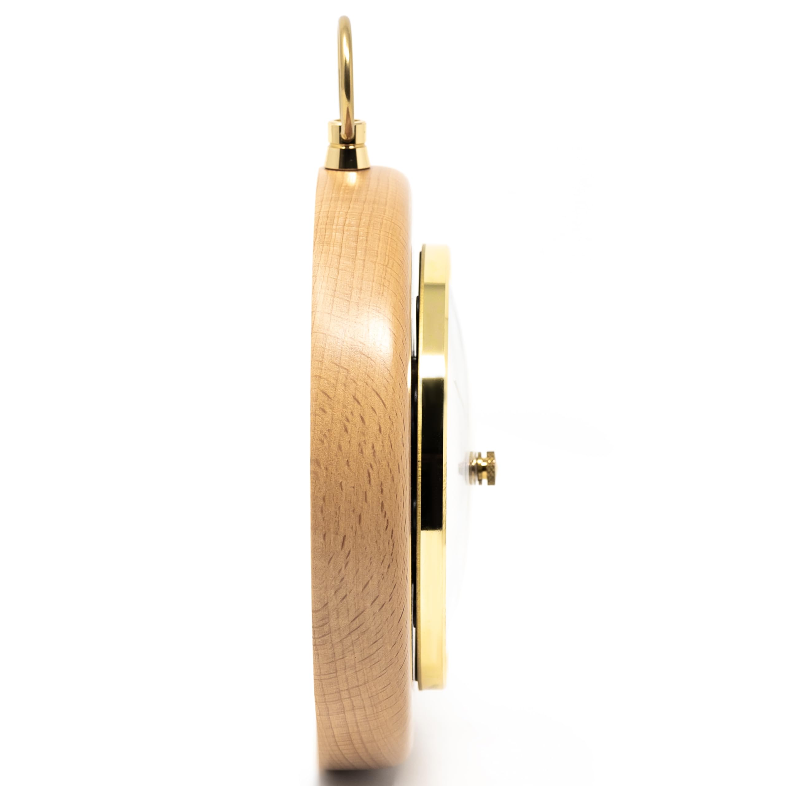 Barometro 140 Mm In Legno Mogano - Made In Germany, Precisione +/- 3 HPa, Con Scala HPa E MmHg - Foto 9